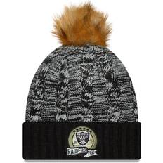 New Era Beanies New Era Women's Black/Gray Las Vegas Raiders 2022 Salute To Service Pom Knit Hat