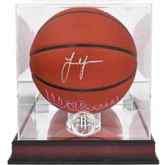 Jalen Green Houston Rockets Autographed Wilson Team Logo Basketball with Mahogany Display Case