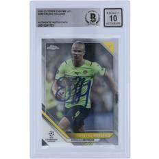 200 fan Topps Erling Haaland Borussia Dortmund Autographed 2021-22 Chrome UCL #200 BAS Authenticated Card