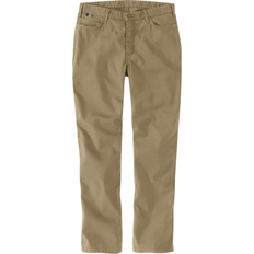 Womens khaki work pants Carhartt Flame-Resistant Rugged Flex Relaxed-Fit Canvas Work Pants for Ladies Dark Khaki Regular