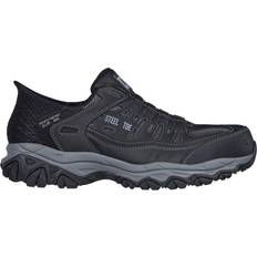 Safety Shoes Skechers Men's Slip-ins Work: Cankton Faison Navy/Gray Leather/Textile/Synthetic