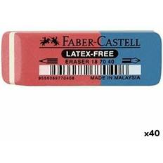 Faber-Castell Viskelæder Rød Blå 40 enheder