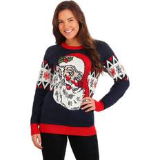 Christmas Jumper - Man Jumpers Vintage Santa Adult Ugly Christmas Sweater Blue/Red/White