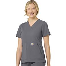 T-shirts Carhartt Women's Modern Fit Pocket V-Neck Scrub Top Pewter Women's Clothing Pewter