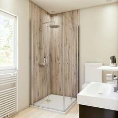 Duschen Breuer Badrückwand, Muster: Holzdedkor