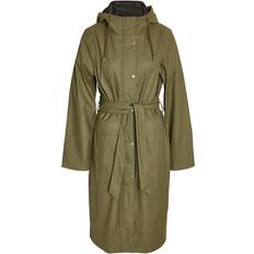 Beige Regnjakker & Regnslag Noisy May Droplets Vandtæt longline-regnfrakke med bindebånd taljen beige-Grøn Kakifarvet