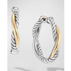 David Yurman Earrings David Yurman Petite Infinity Hoop Earrings in Silver and 14K Gold, 4mm, 0.68"L