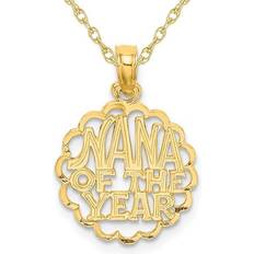 14k - Children Necklaces Harmony 14k yellow gold nana of the year charm pendant with chain