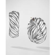 David Yurman Earrings David Yurman Sterling Silver Sculpted Cable Huggie Hoop Earrings