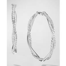 David Yurman Earrings David Yurman Petite Infinity Hoop Earrings in Sterling Silver with Pave Diamonds