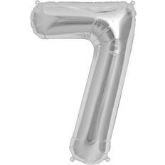 Globos Number Balloons Silver Nr. 7