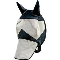 Equestrian Horze Long Nose Horse Fly Mask - Light Brown/Black