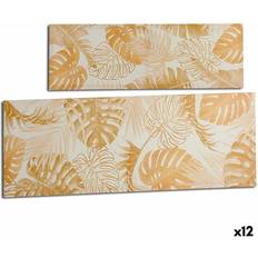 Oro Plantas Artificiales Gift Decor Lienzo Hoja De Dorado 90 x 30 x 1.5 cm (12 Unidades) Planta Artificial