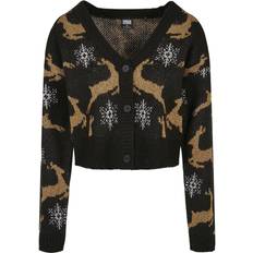 Dame - Guld Trøjer Urban Classics Cardigan - Lysebeige/Sort/Hvid
