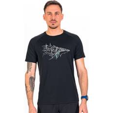 Short Sleeves Base Layer Tops Odlo Crew Essential Print Short Sleeve T-shirt Black Man