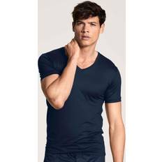 Calida Men's 100% Natural Modern Fit V-Neck T-Shirt - Blue