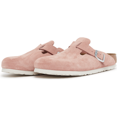 Birkenstock Rosa Pantofole da Esterno Birkenstock Boston Soft Footbed Suede Pink Clay