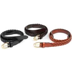 Equestrian Belts Aubrion Aubrion Adult Plaited Leather Skinny Belt