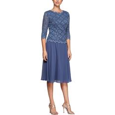 Tea-Length Mock Dress - Wedgewood