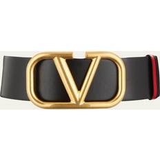 Valentino belt Valentino Garavani V-Logo 70mm Wide Box Leather Belt NERO ROUGE 40in