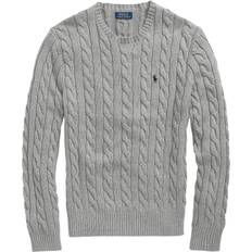 Polo ralph lauren cable knit Polo Ralph Lauren Cable-Knit Cotton Sweater Fawn Grey Heather