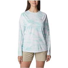 Camouflage Shirts Columbia Women's PFG Tidal Deflector Printed Long Sleeve Shirt- BlueCamo