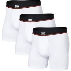 Saxx Men's Non-Stop Stretch Boxer Fly Brief, Pack of White White