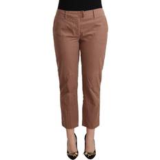 Costume National Brown Cotton Tapered Cropped Pants IT38