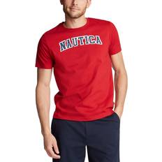 Nautica Men T-shirts Nautica Men's Short Sleeve 100% Cotton Graphic Tee T-Shirt - Red/Red