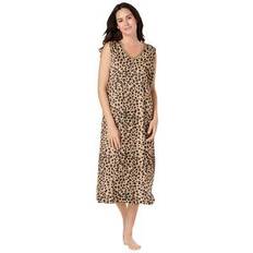 Leopard - Women Nightgowns Plus Women's Short Sleeveless Sleepshirt by Dreams & Co. in Classic Leopard Size 5X/6X Nightgown