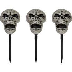 Northlight Skull Halloween Outdoor Garden Stake 3-piece Set, Grey