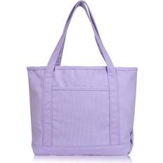 Dalix 20" Solid Color Soft Tote Bag - Lavender