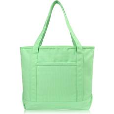 Dalix 20" Solid Color Soft Tote Bag - Mint Green