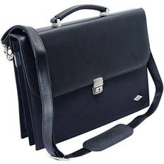 Elegance Flap-Over Briefcase - Black