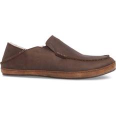 Brown - Men Slippers OluKai Moloa - Dark Wood