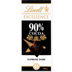 Lindt Cibi e Bevande Lindt Excellence Dark 90% Cocoa Chocolate Bar 100g 1Pacco