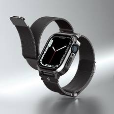 Teräs Älykellon rannekkeet Spigen Apple Watch 44mm Metal Fit Pro Graphite