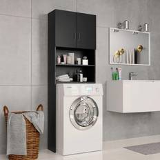 Meubles de salle de bain vidaXL Washing Machine Cabinet Black Engineered Wood