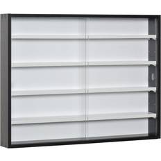 Black Shelves Homcom 5 Tier Black & White Wall Shelf 80cm