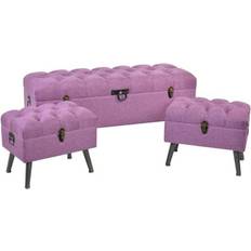 Polyester Sittpallar Dkd Home Decor 8424001565399 Multicolour Fuchsia Sittpall