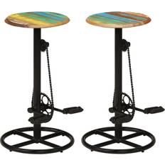 Bar Stools vidaXL Solid Reclaimed Wood Chairs 2 pcs Bar Stool 2pcs