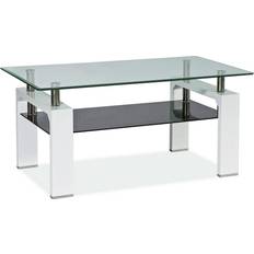 Lissana II 110 cm med Opbevaring Hylde Glas Hvid Sofabord