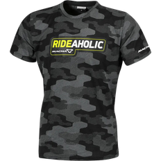 Macna Dazzle Rideaholic T-Shirt - Schwarz/Grau/Neon-Gelb