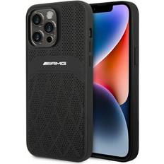 Mercedes AMG iPhone 14 Pro Mobilskal Magsafe Läder Curved Lines