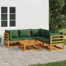 Gröna - Trä Loungeset vidaXL 6 Loungeset