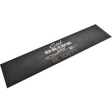 Polyamid - Sort Tæpper vidaXL Køkkentæppe 60x300 Kitchen Black-design vaskbart Multifarve, Sort