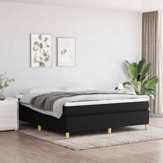 180 cm Rammesenge vidaXL Boxspringbett mit Matratze 180x200 cm Schwarz Rahmenbett