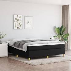 vidaXL Kontinentalseng Med Madras 180x200 cm Stof Sort Rammeseng