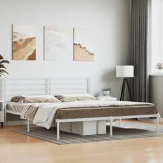 vidaXL Metal Bed Frame with Headboard 200 x 200 cm