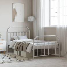 vidaXL Metal Bed Frame with Footboard 100 x 190 cm